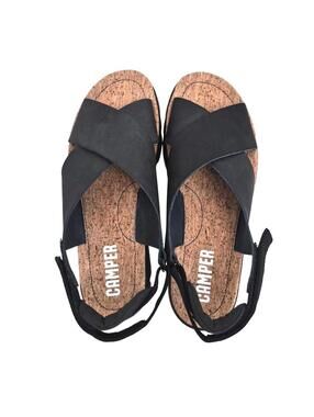Camper Oruga Black Leather Textile Sandals Women's EU 41 US 10 NWOT
